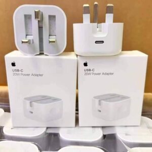 Official Apple 20W USB-C Power Adapter (UK 3-Pin) – Fast Charging Wall Charger
